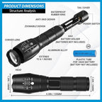 Linterna Táctica 2000 Lúmenes